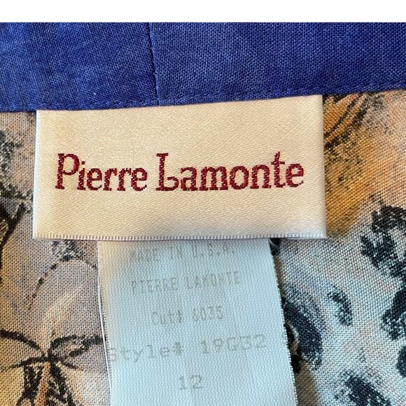 Vintage Pierre Lamonte Open Front Jacket Trim Detail Sz 12 Made in USA Artsy - Picture 2 of 13